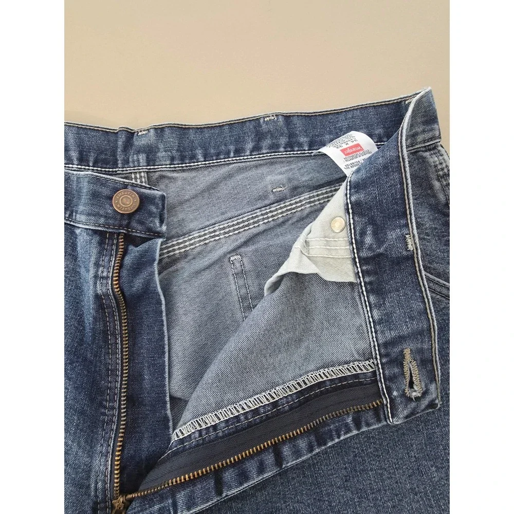 Wrangler Jeans Mens 34 X 32 Blue Carpenter Straight Medium Wash Workwear 94LSWDV